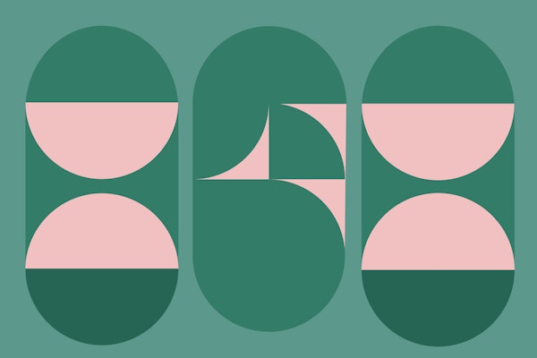 Rounded Organic Green Pink