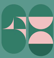 Rounded Organic Green Pink carta da parati