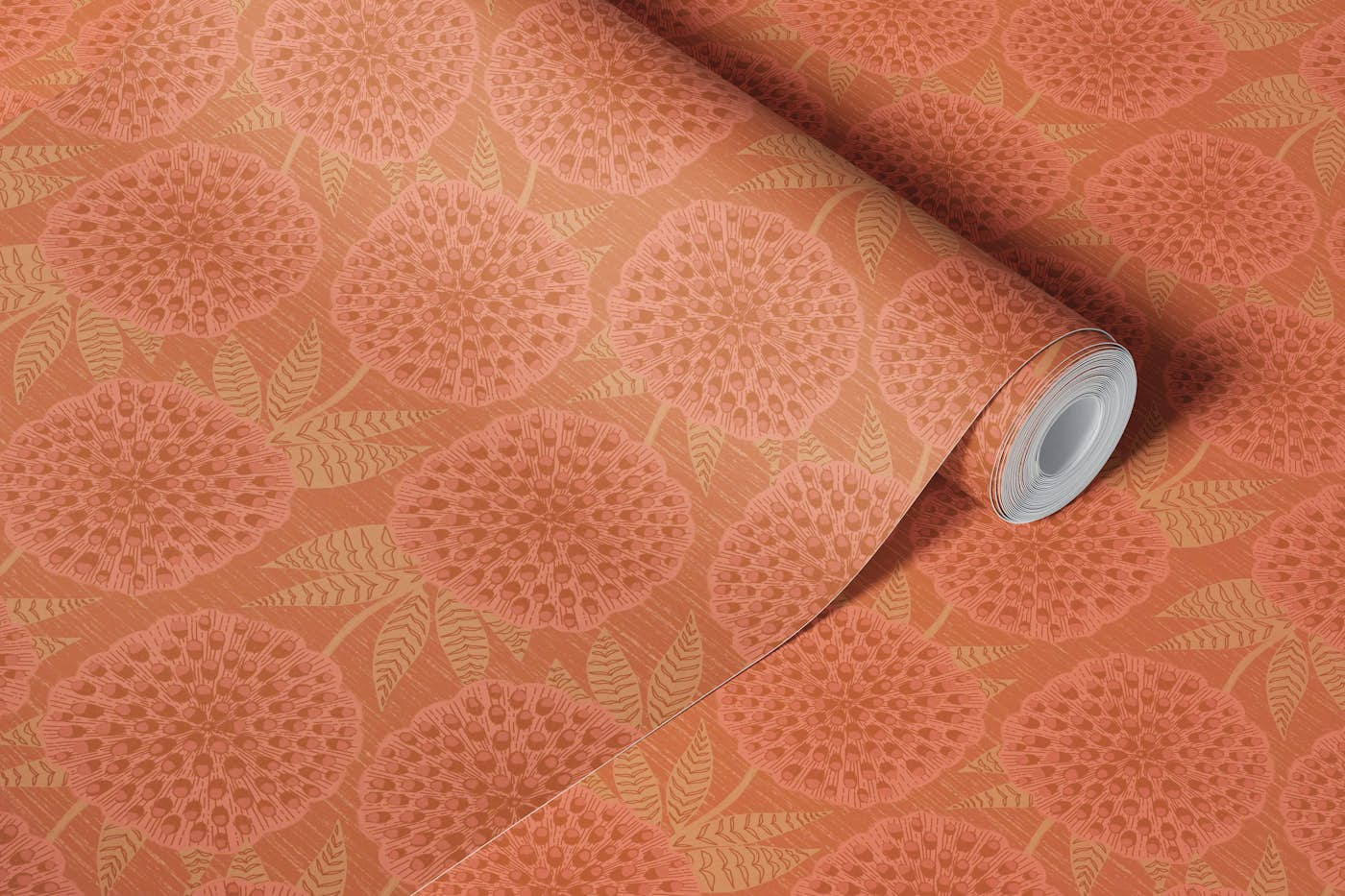 Mary Marigold (Terracotta) wallpaper roll