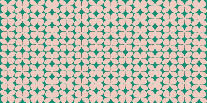 Green Pink Color Block Flowers