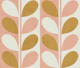 Abstract Midcentury Mod Leaves Blush Gold
