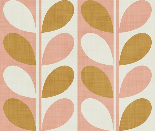Abstract Midcentury Mod Leaves Blush Gold