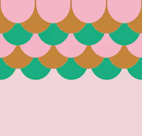 Green Pink Art Deco Rounds behang