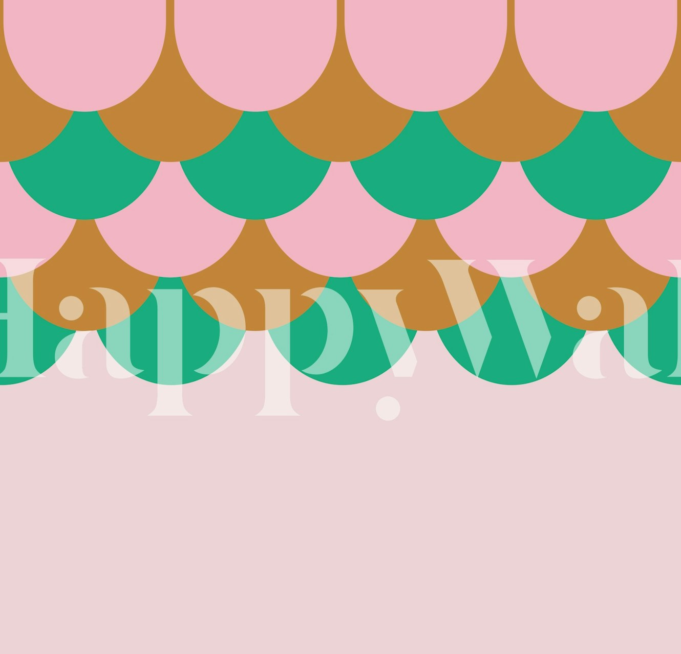 Groen en roze Art Deco behangontwerp