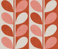 Midcentury Modern Abstract Leaves Terracotta tapet