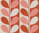Midcentury Modern Abstract Leaves Terracotta