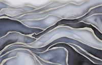 Magnificent Marble Landscape Blue Silver tapete