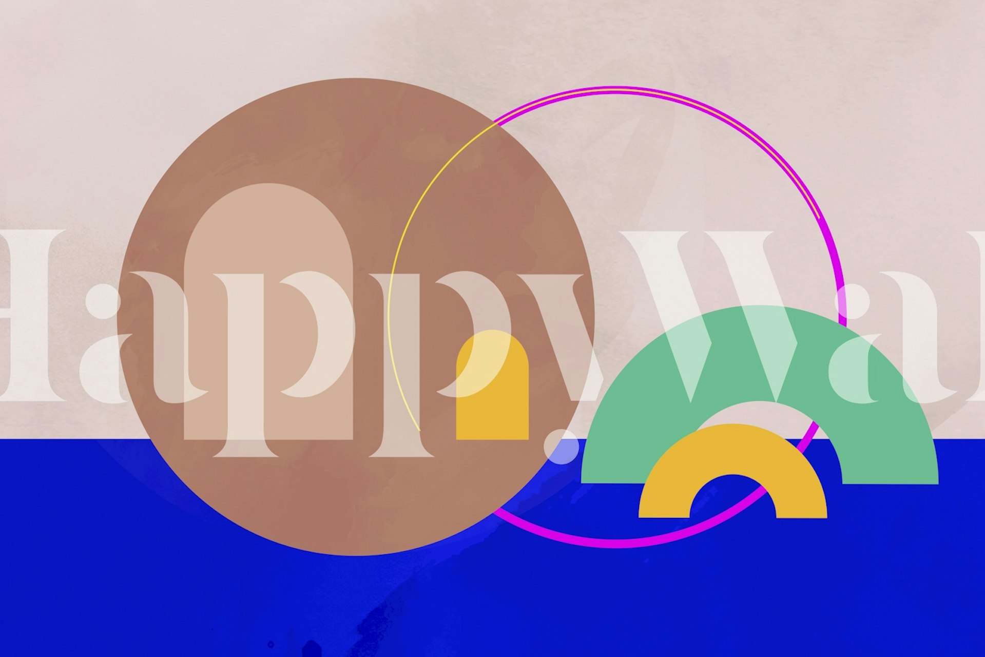 Geometric shapes in earth tones and teal wallpaper