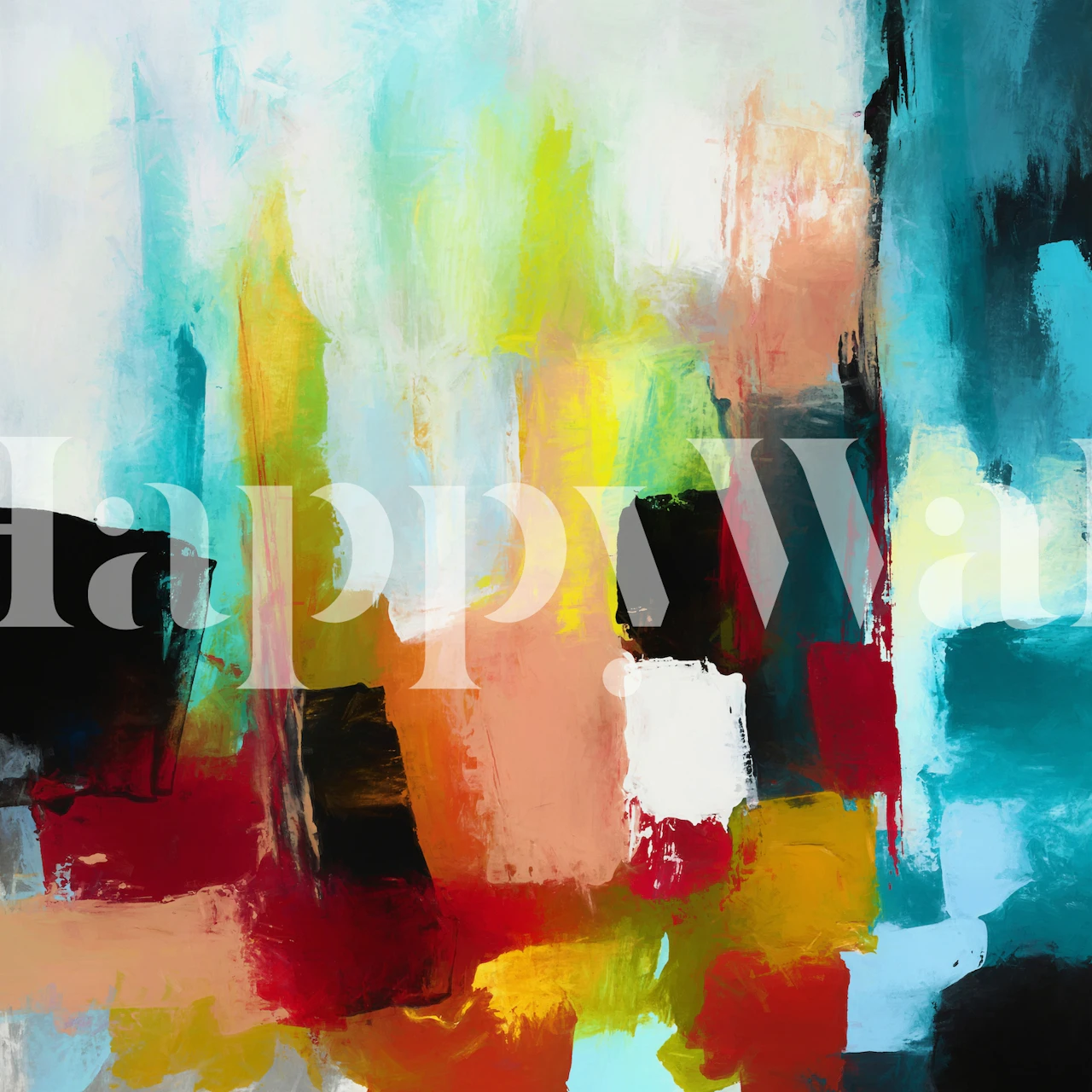 Colorful abstract geometric shapes in bright colors wallpaper