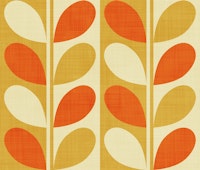 Midcentury Modern Leaves Orange Yellow Bright wallpaper