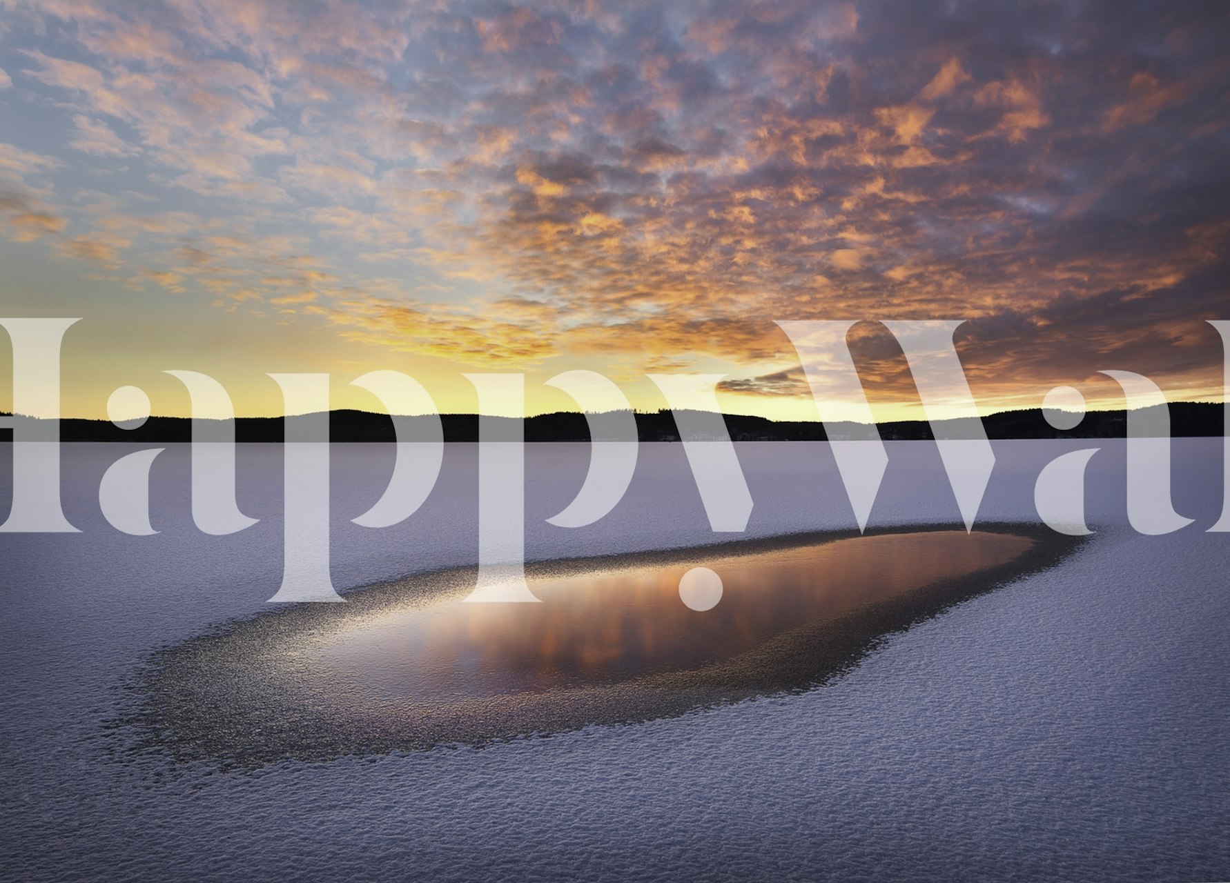 Scenic nature reflection wallpaper with pastel sky and water