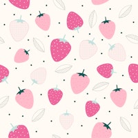 Strawberries Pink Pattern tapetit