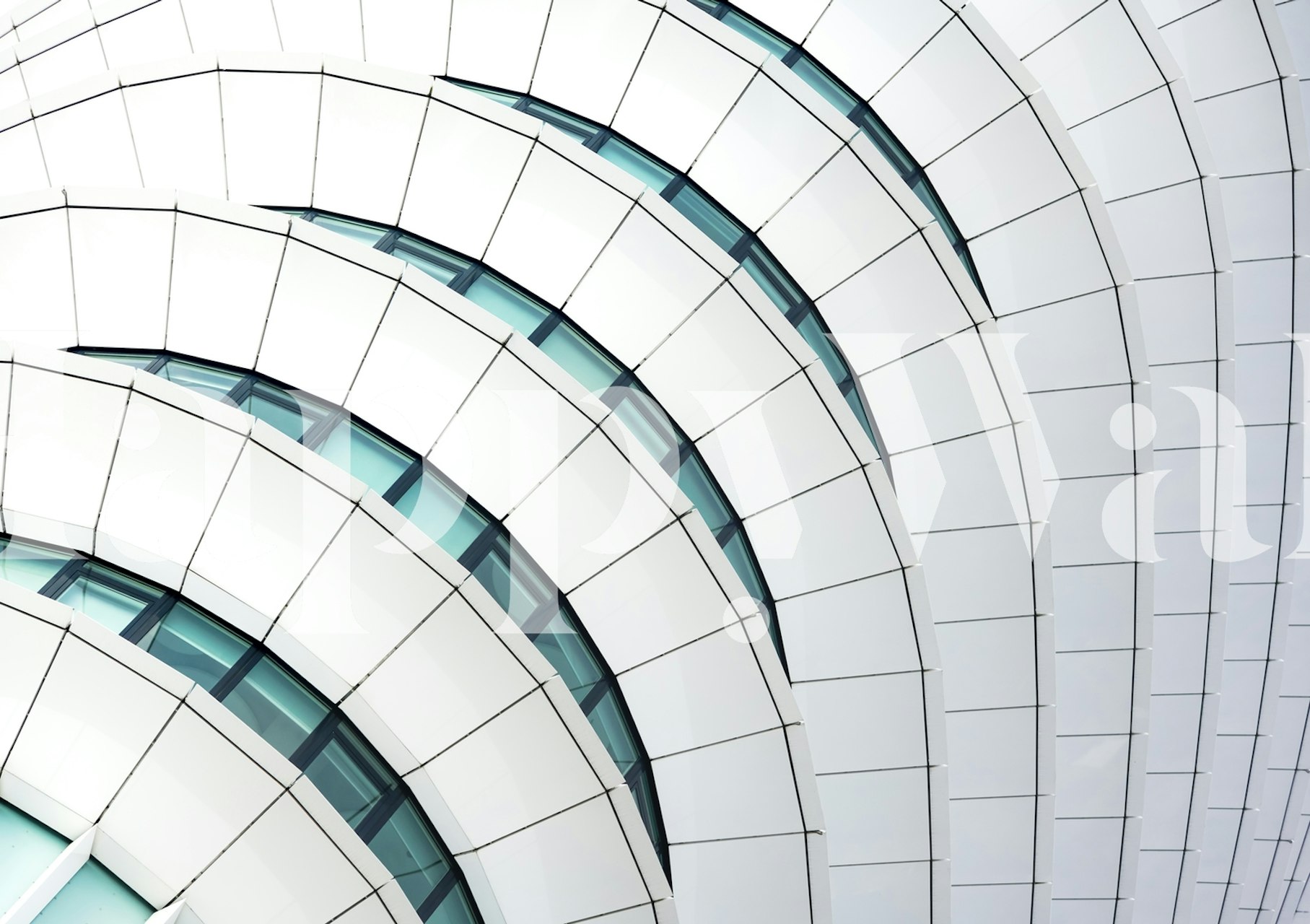 Waves up wallpaper pattern displayed in a room