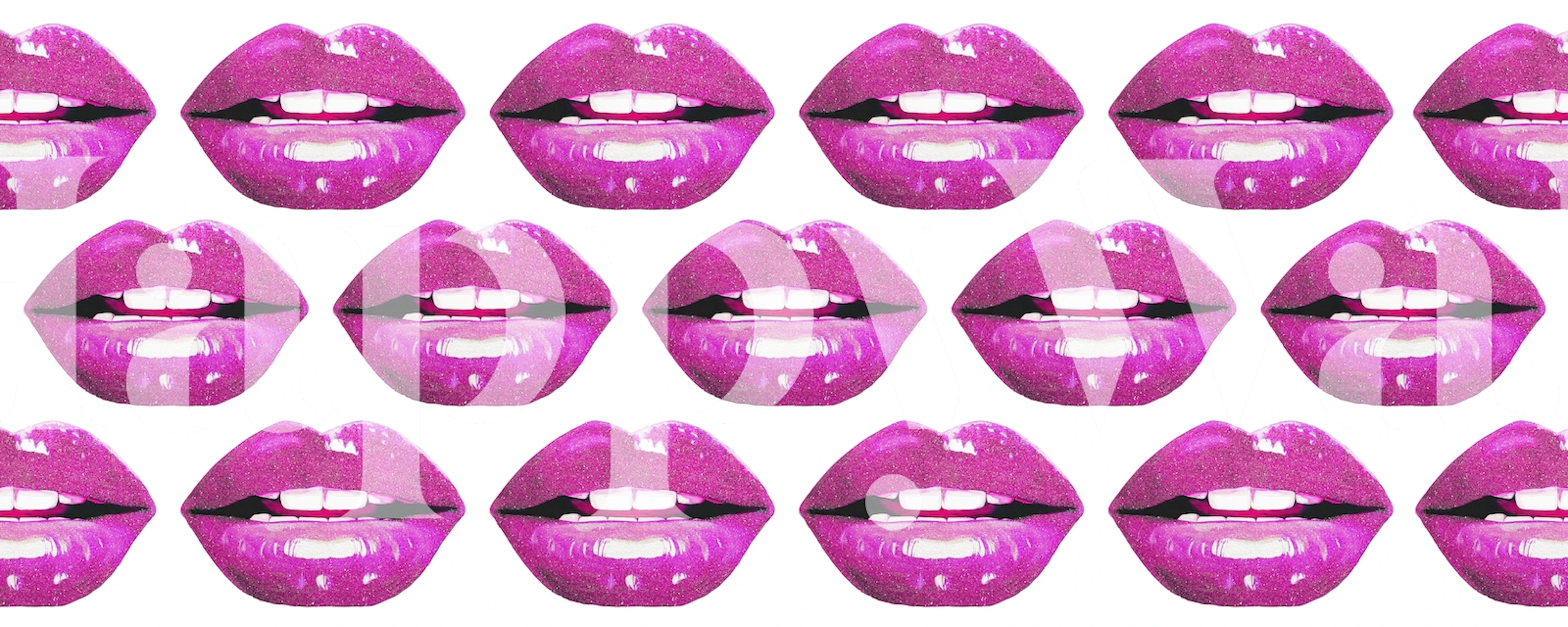 Purple lips wallpaper in a room design