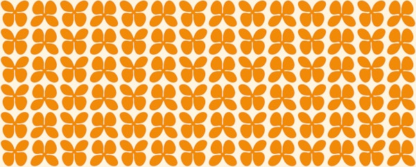 Orange Retro Flowers