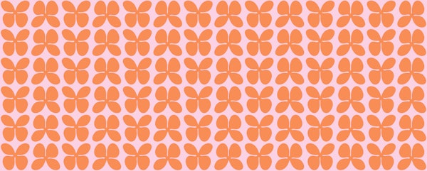 Groovy Pink Orange 70s Flowers