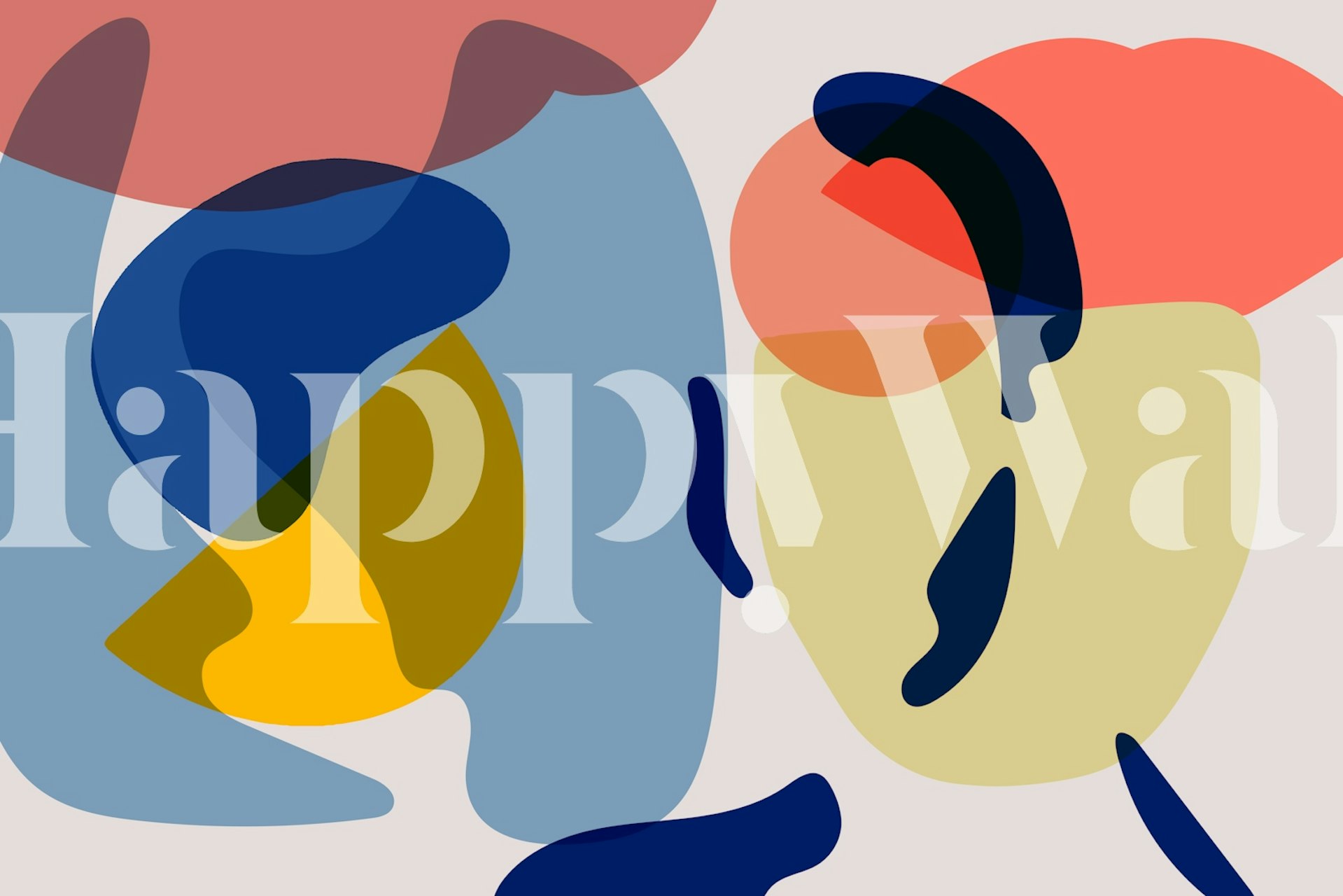 Colorful love poem wallpaper in a room