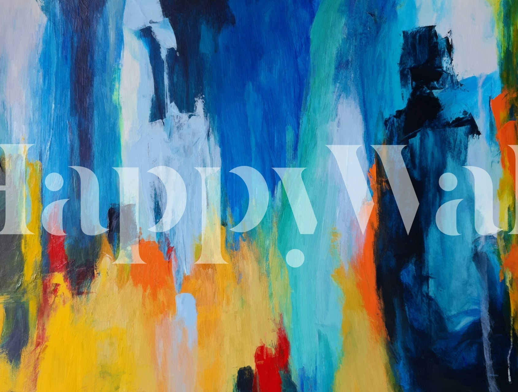 Tapeta Colorful Brushstrokes v pokoji