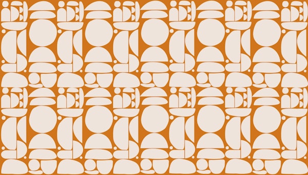 Beige Orange Cutout Shapes