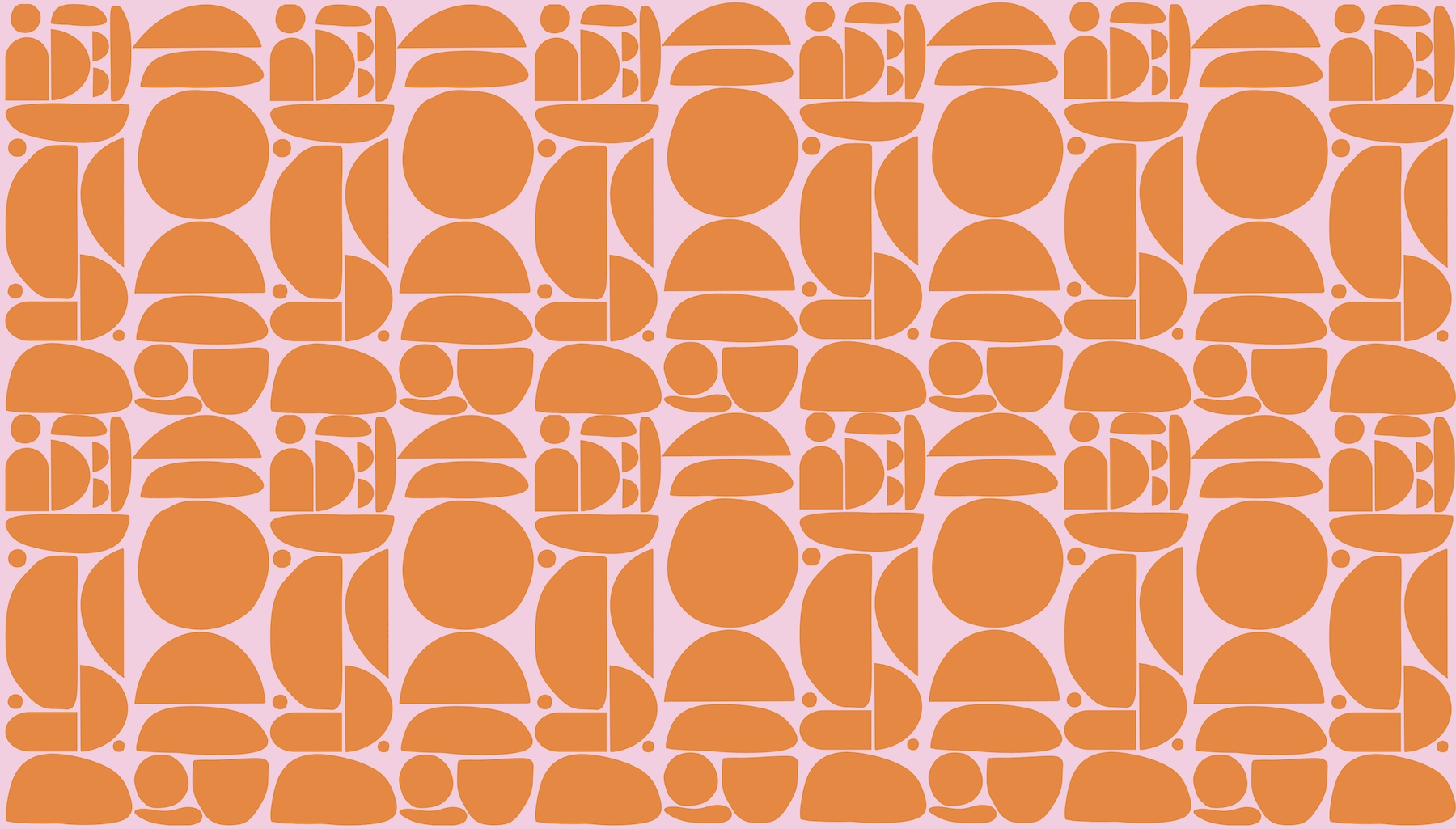 Orange Pink Cutout Shapes wallpaper | Happywall