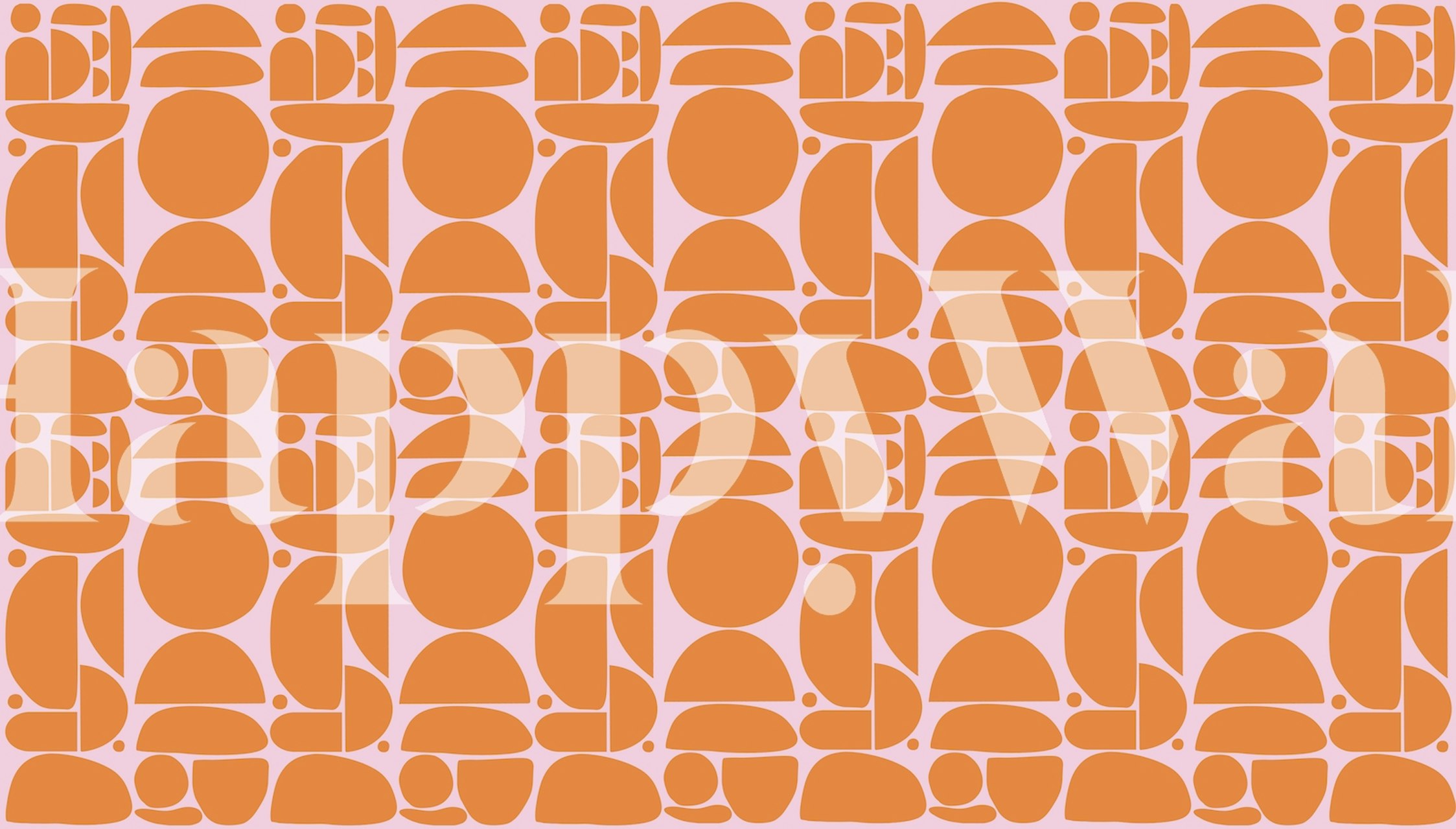 Orange Pink Cutout Shapes wallpaper | Happywall