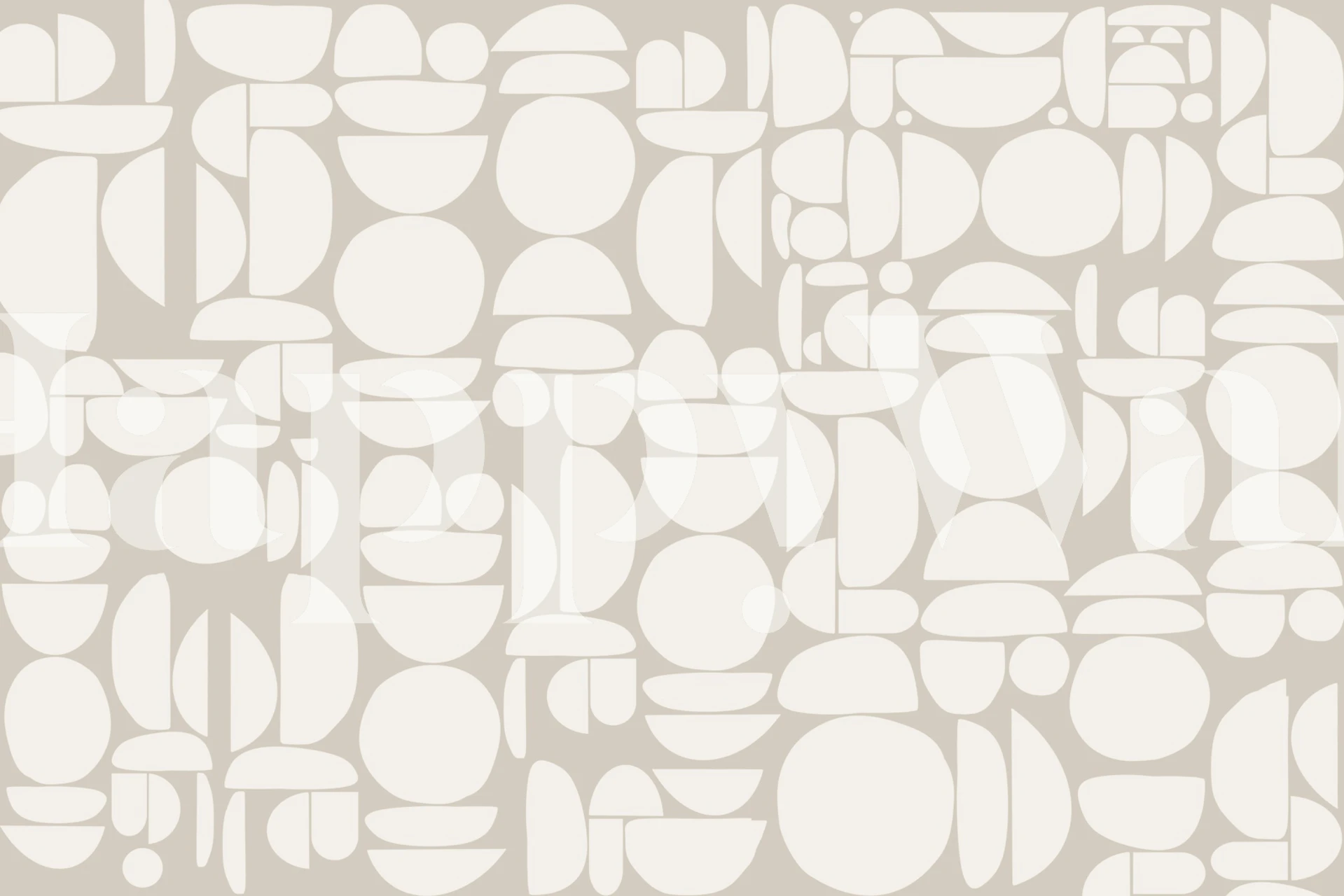 Design de papier peint Neutral Cutout Rounds dans une pièce