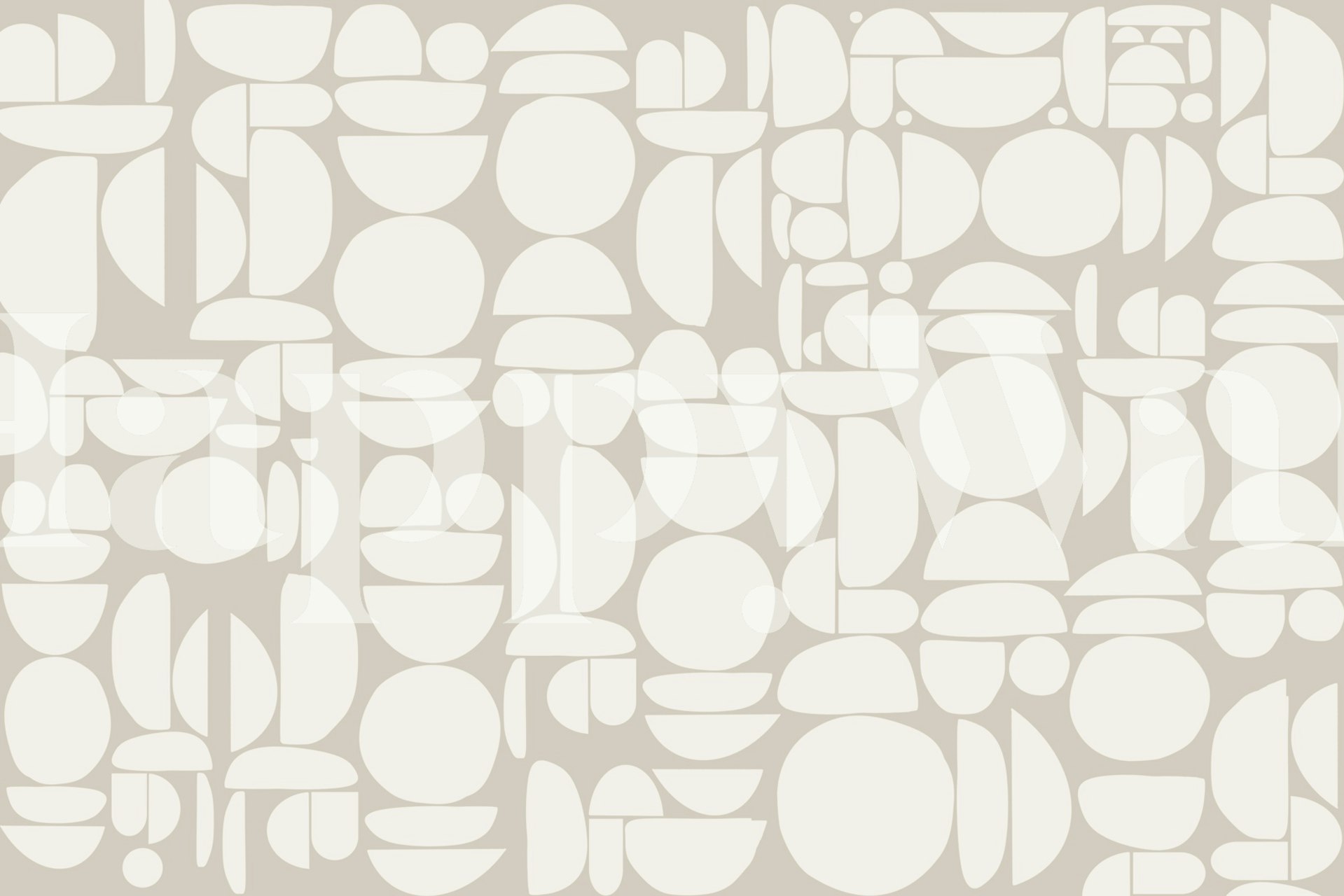 Neutral Cutout Rounds tapetdesign i ett rum