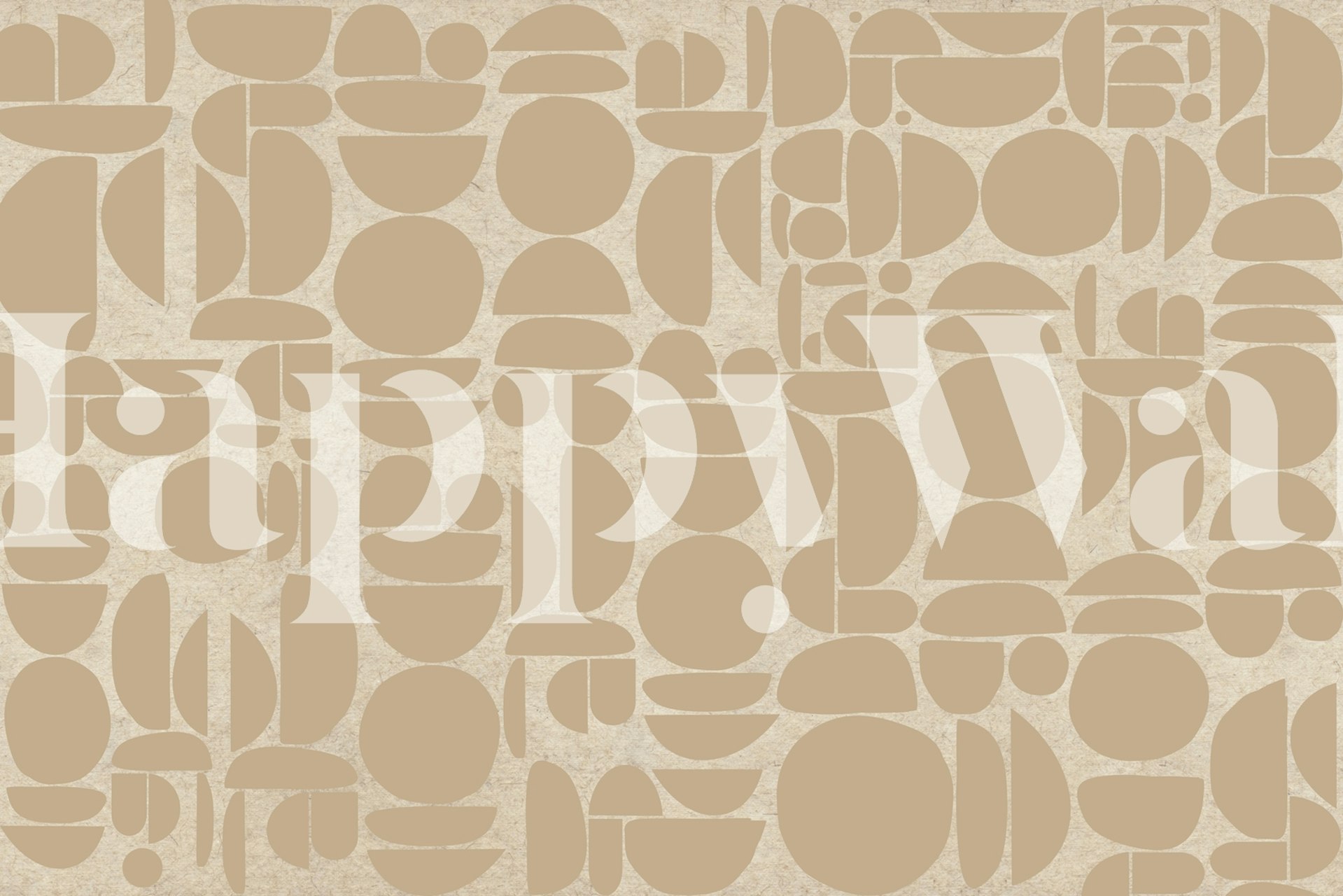 Brown cutout rounds geometric pattern wallpaper