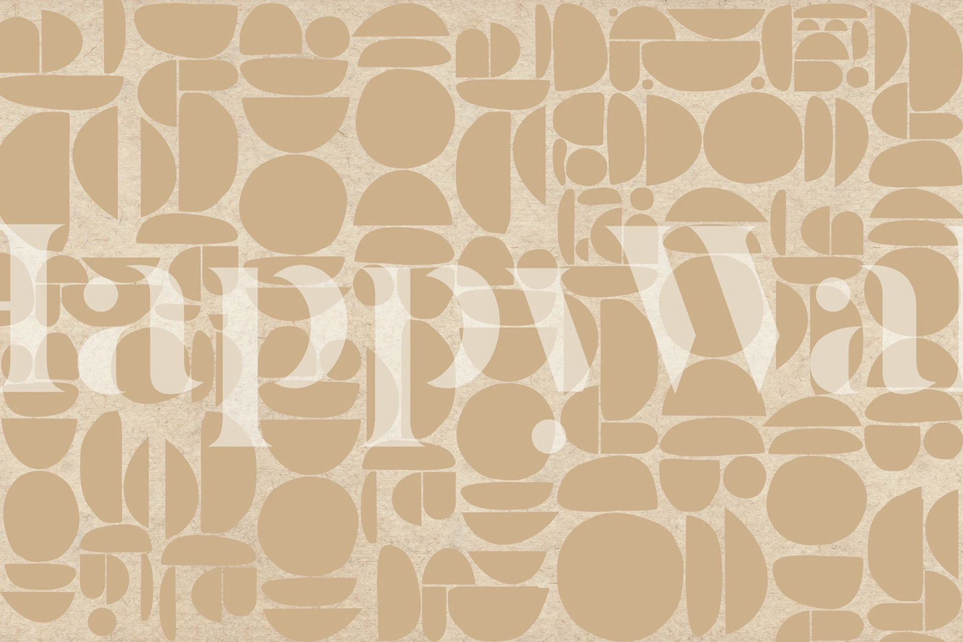 Brown cutout rounds geometric pattern wallpaper