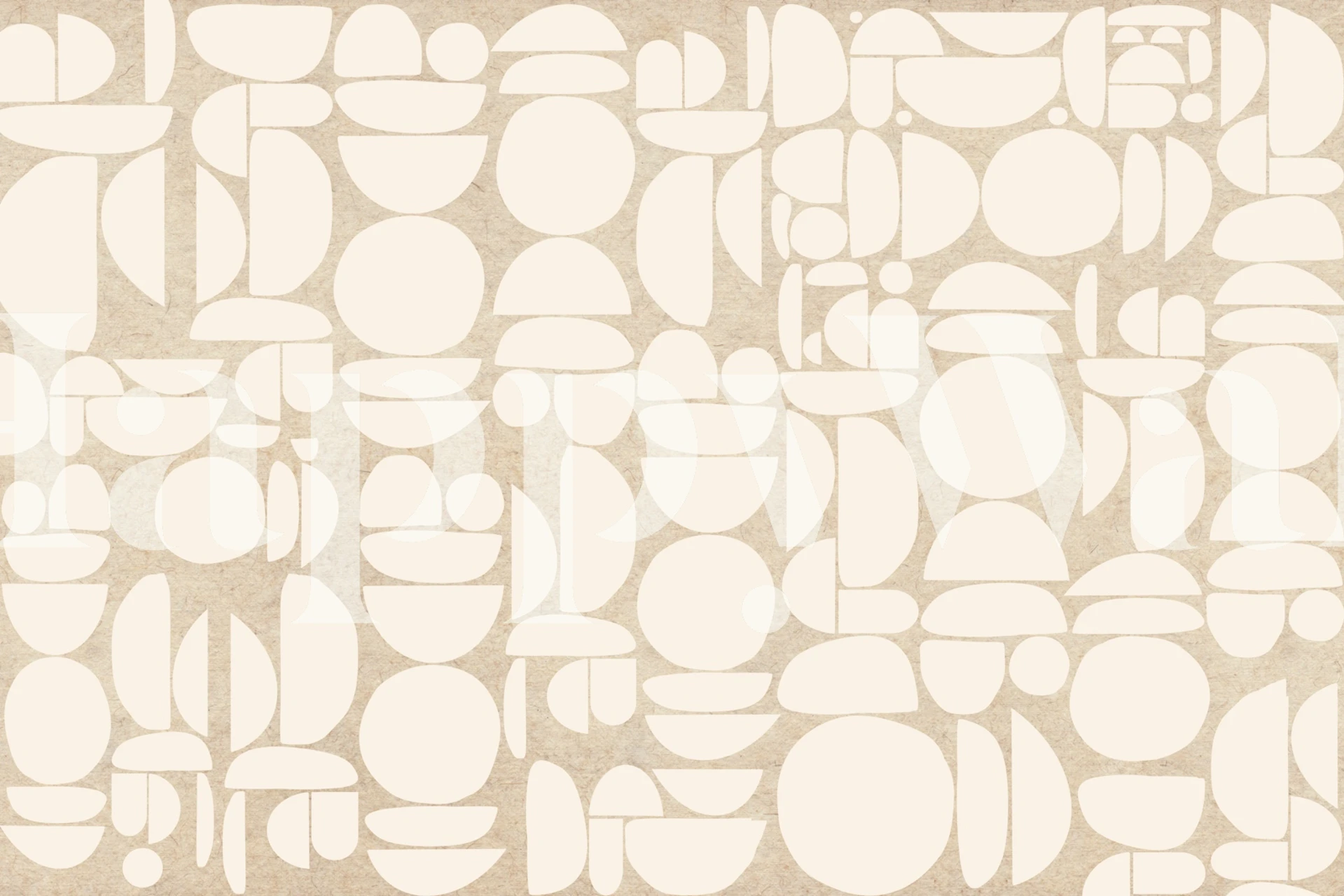 Abstract paper cutout rounds wall mural with neutral tones for interior decor