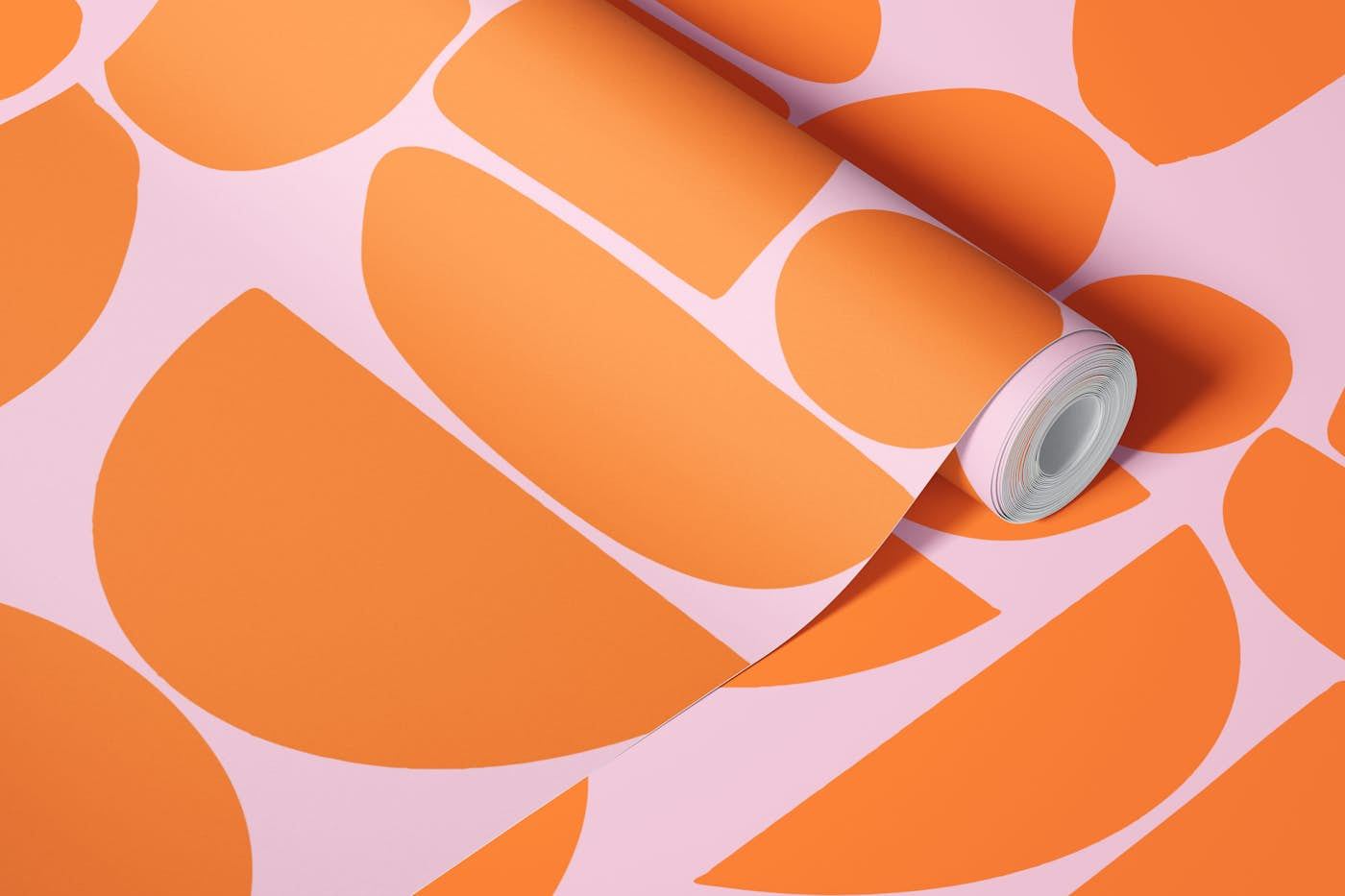 Orange Cutout Rounds wallpaper roll