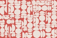 Beige Red Cutout Rounds tapete