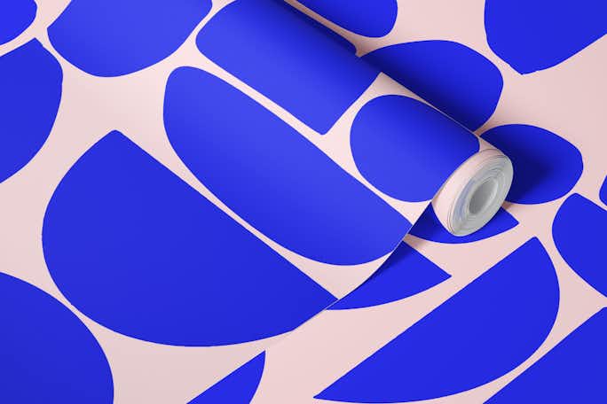 Blue Cutout Roundswallpaper roll