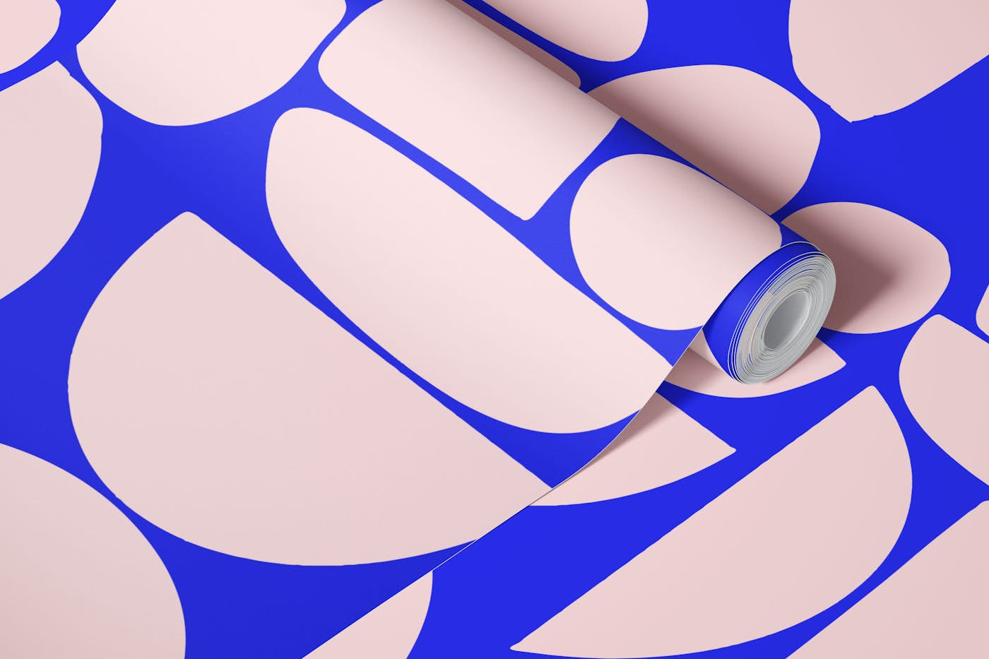 Pink Blue Cutout Rounds wallpaper roll