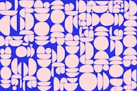 Pink Blue Cutout Rounds tapet