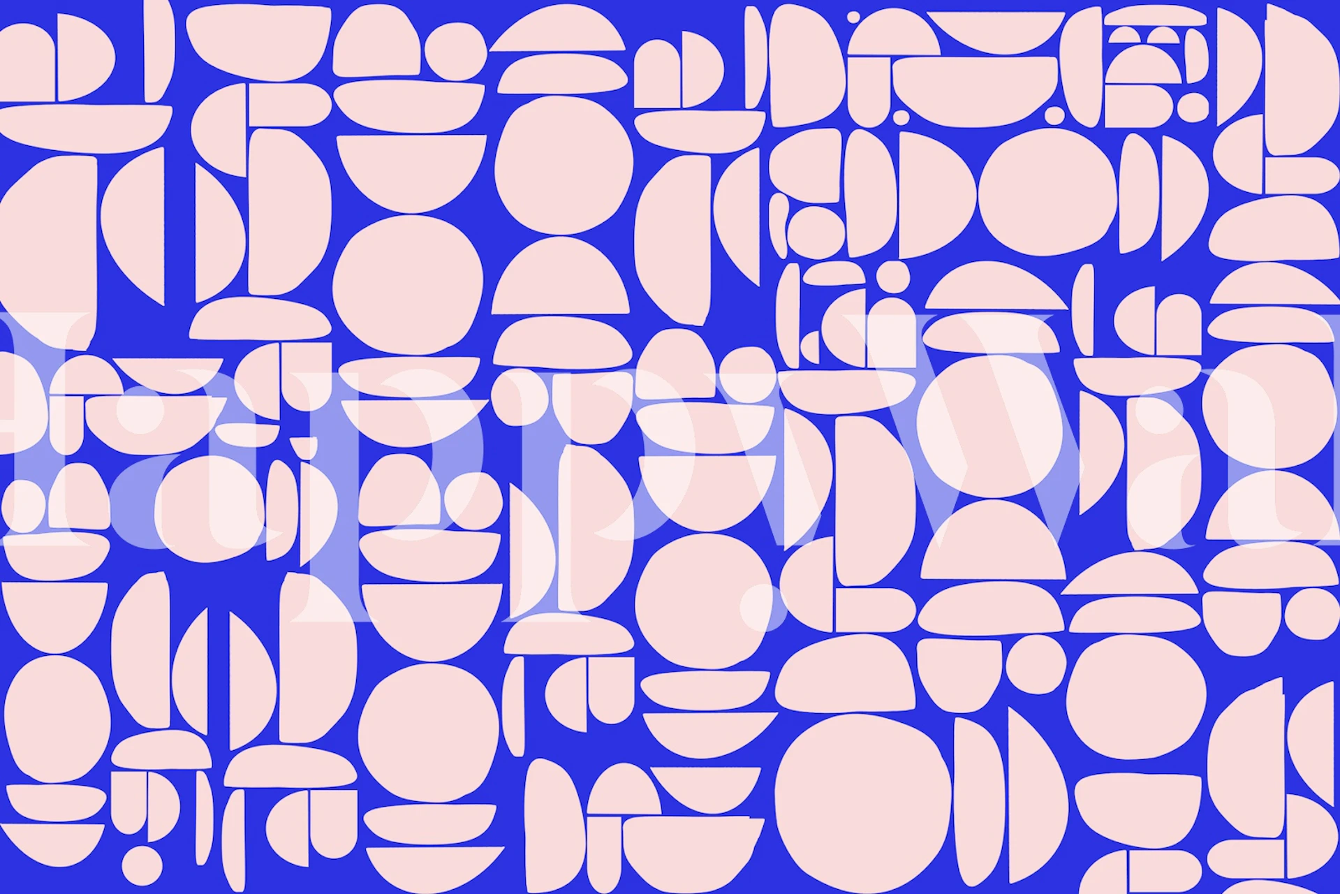 Pink Blue Cutout Rounds w pokoju