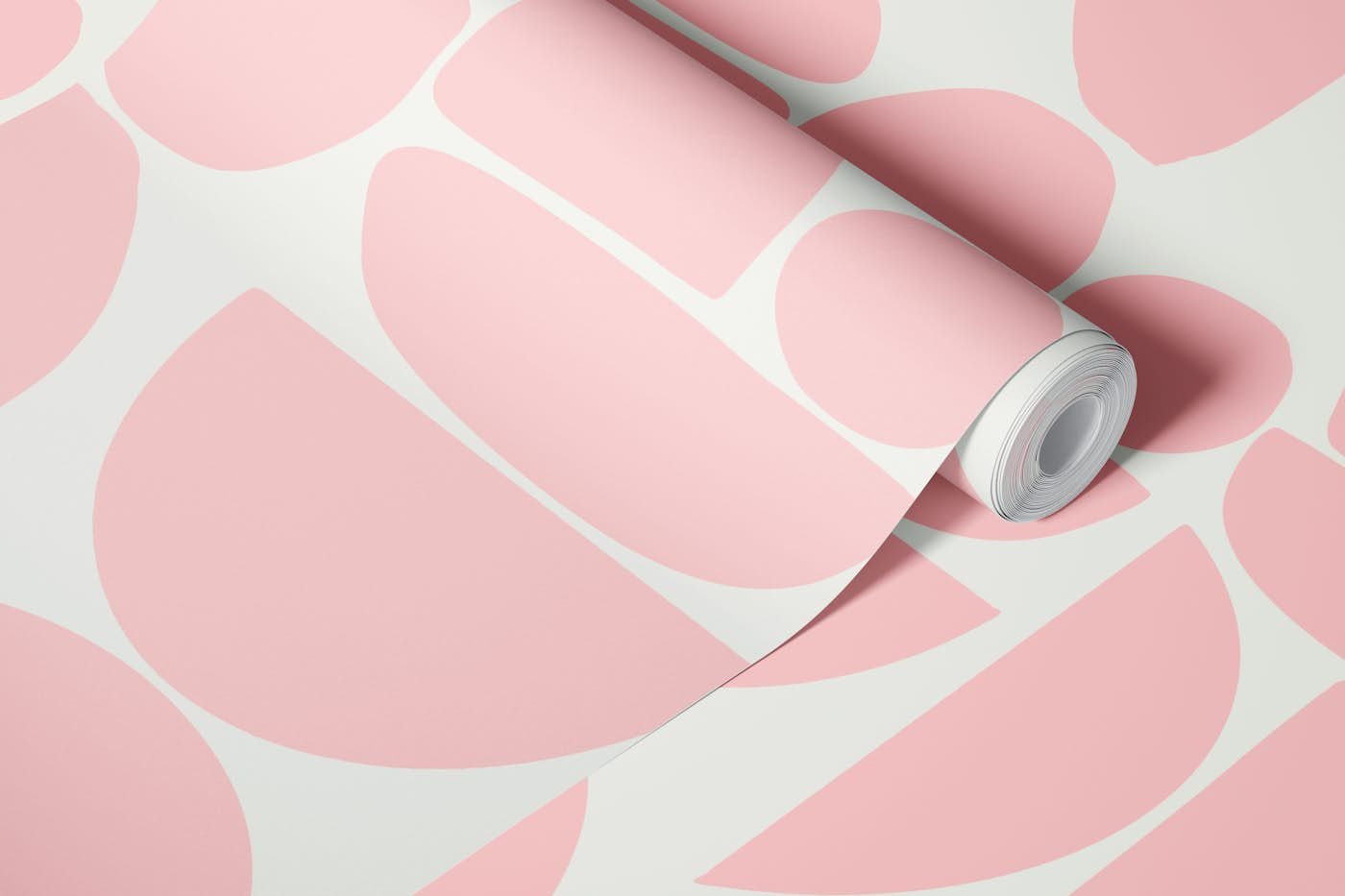 Pastel Pink Rounds wallpaper roll