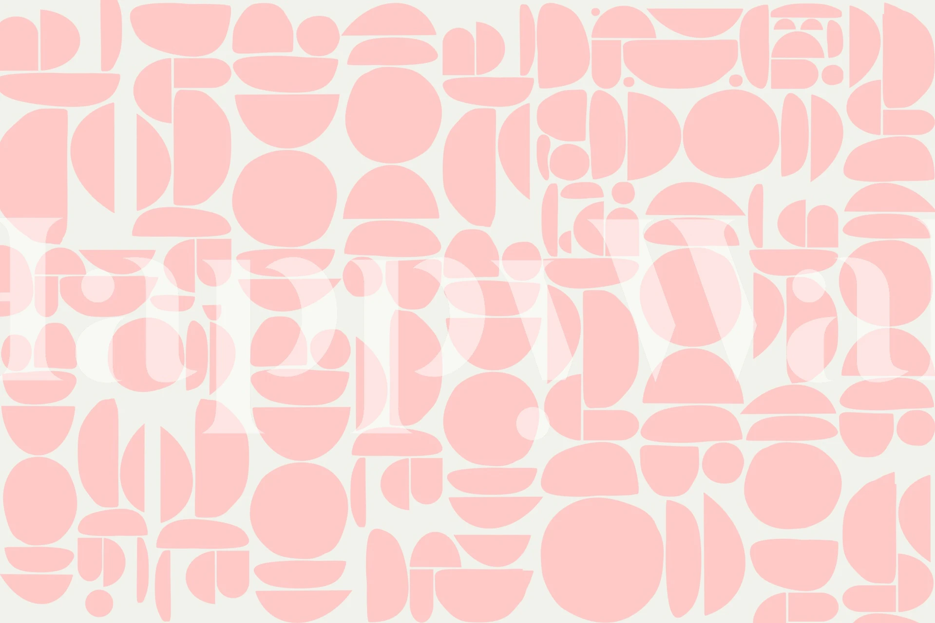 Geometric shapes in pastel pink on light background wallpaper