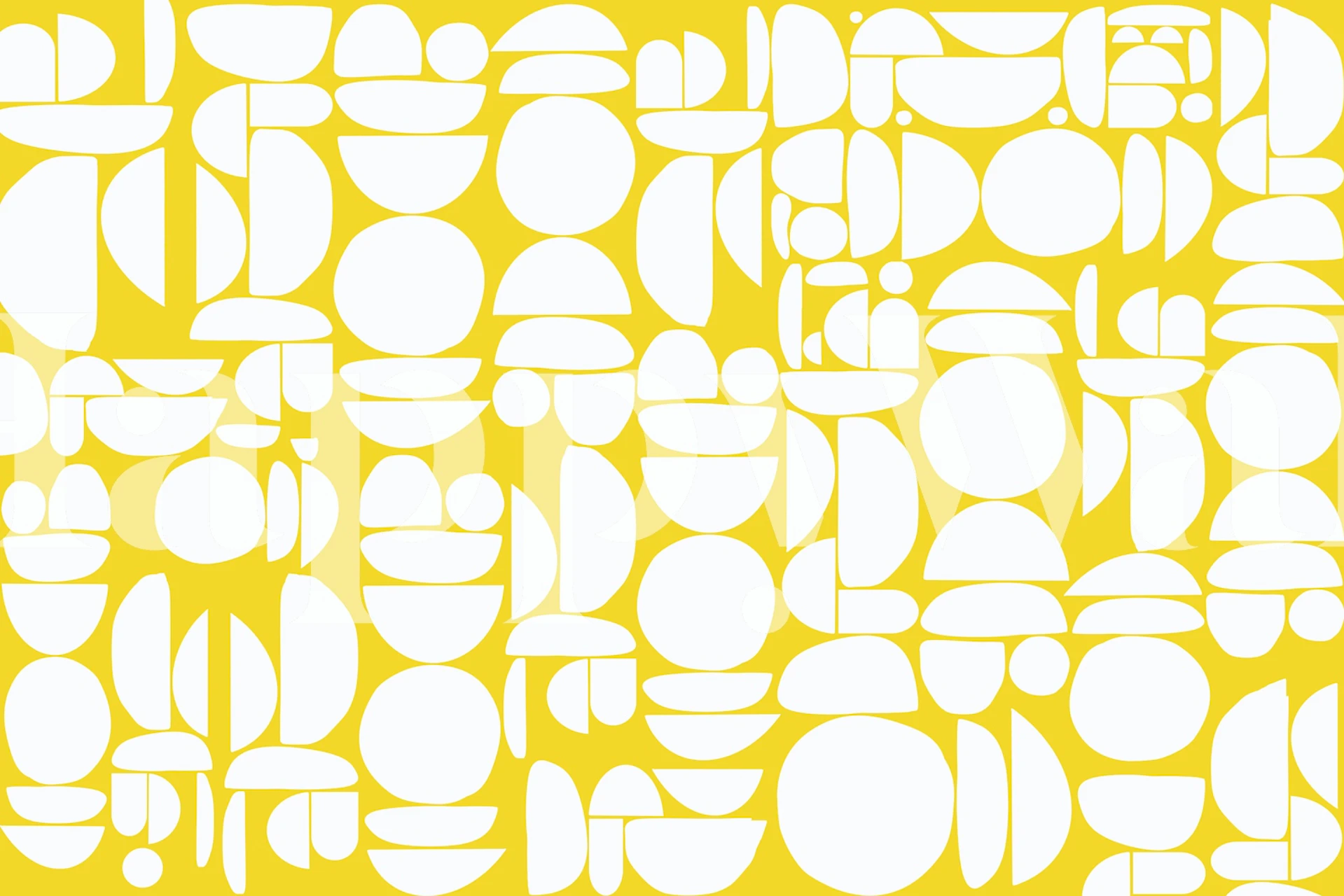 Geometric white shapes on a yellow background wallpaper
