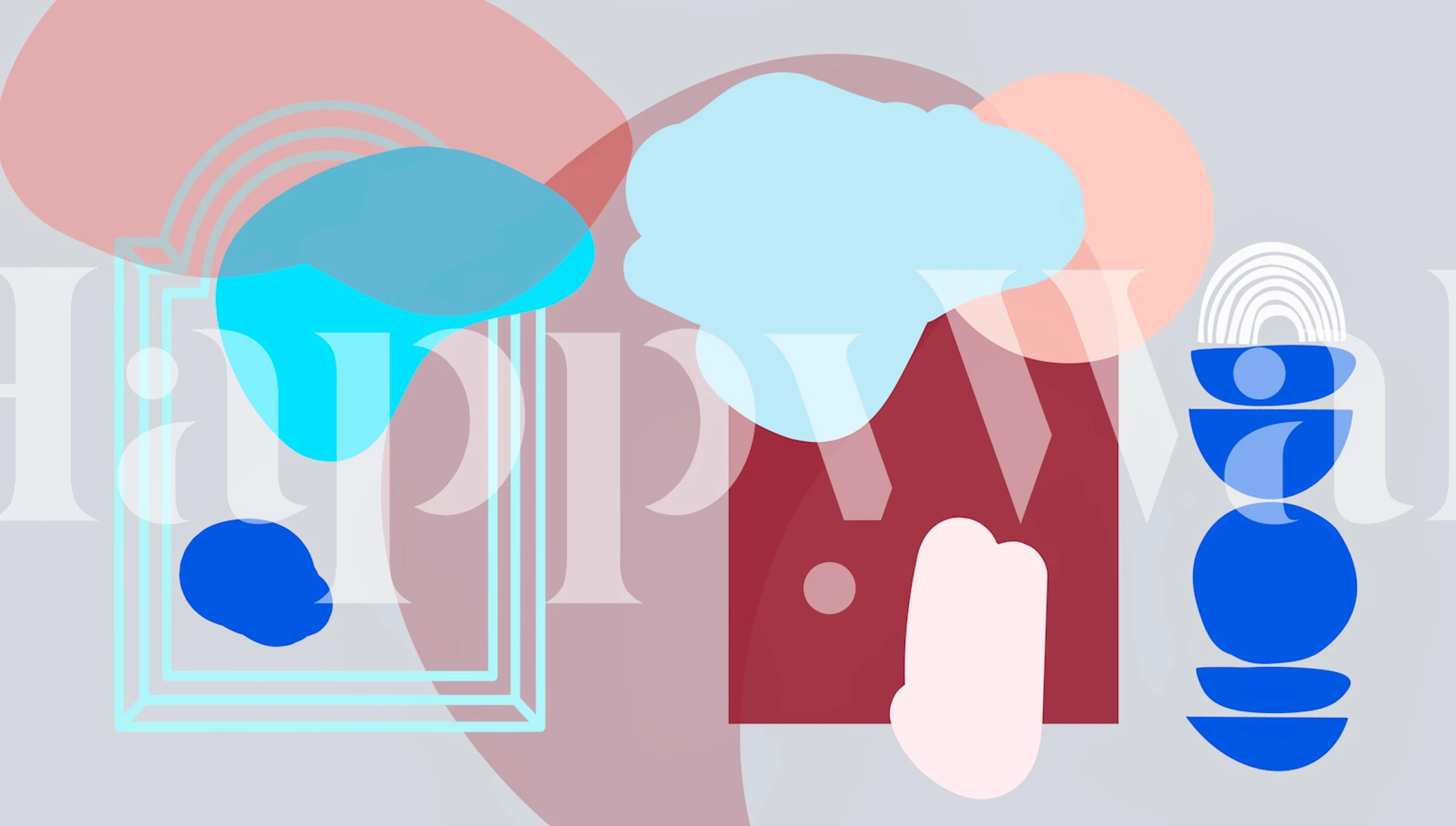 Surreal wallpaper design displayed in a room