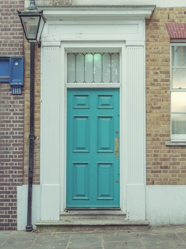 Wooden door on old building
