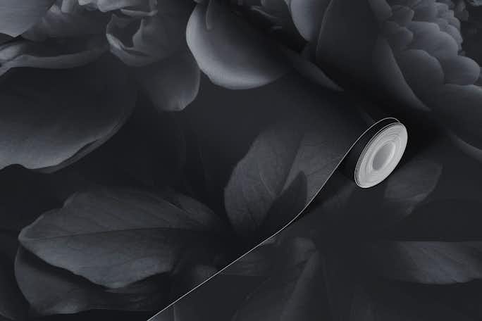 Opulent Flowers Black Greywallpaper roll
