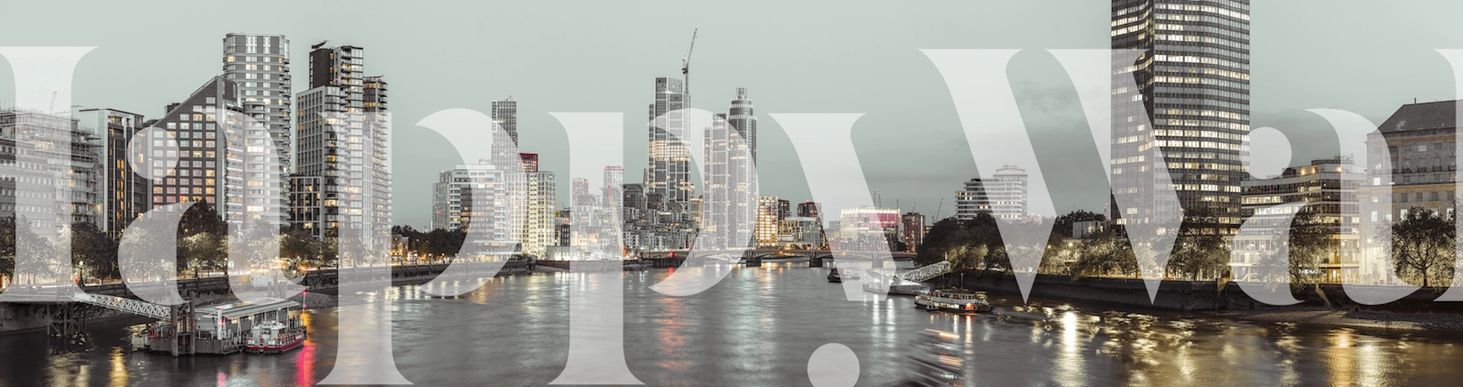 Panoramautsikt över Londons silhuett med Thames River väggmålning