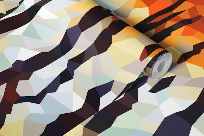 geometric tiger printwallpaper roll