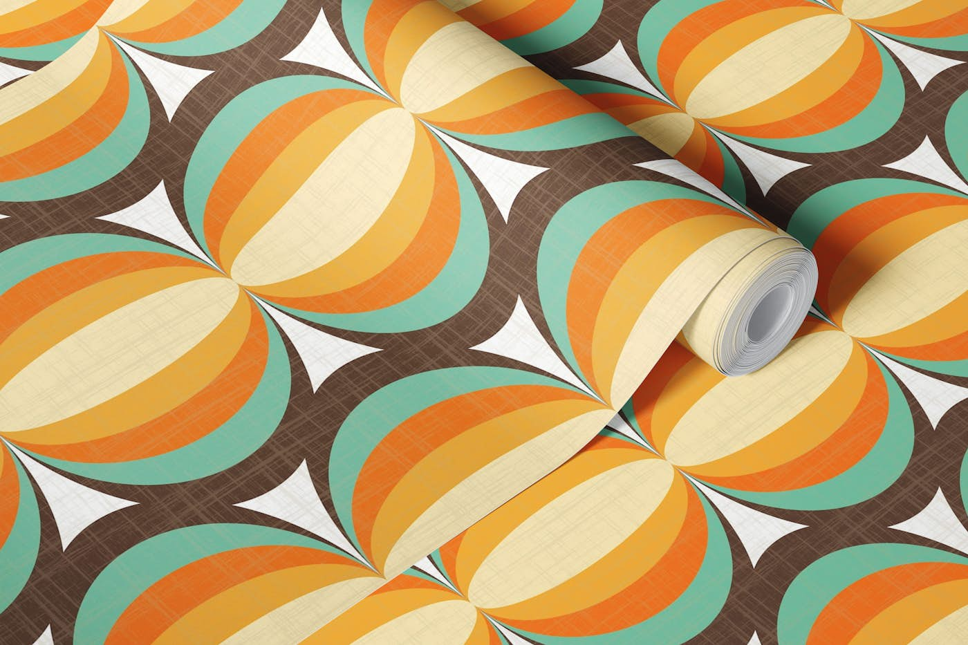 Geometric retro bubbles wallpaper roll