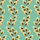 Retro wavy leaves - teal