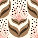 Abstract flowers, brown pink (2877 C)