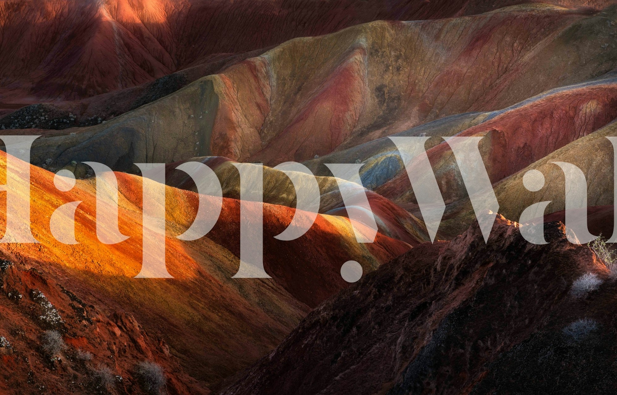 Tapeta Danxia Landforms w stylowym pokoju