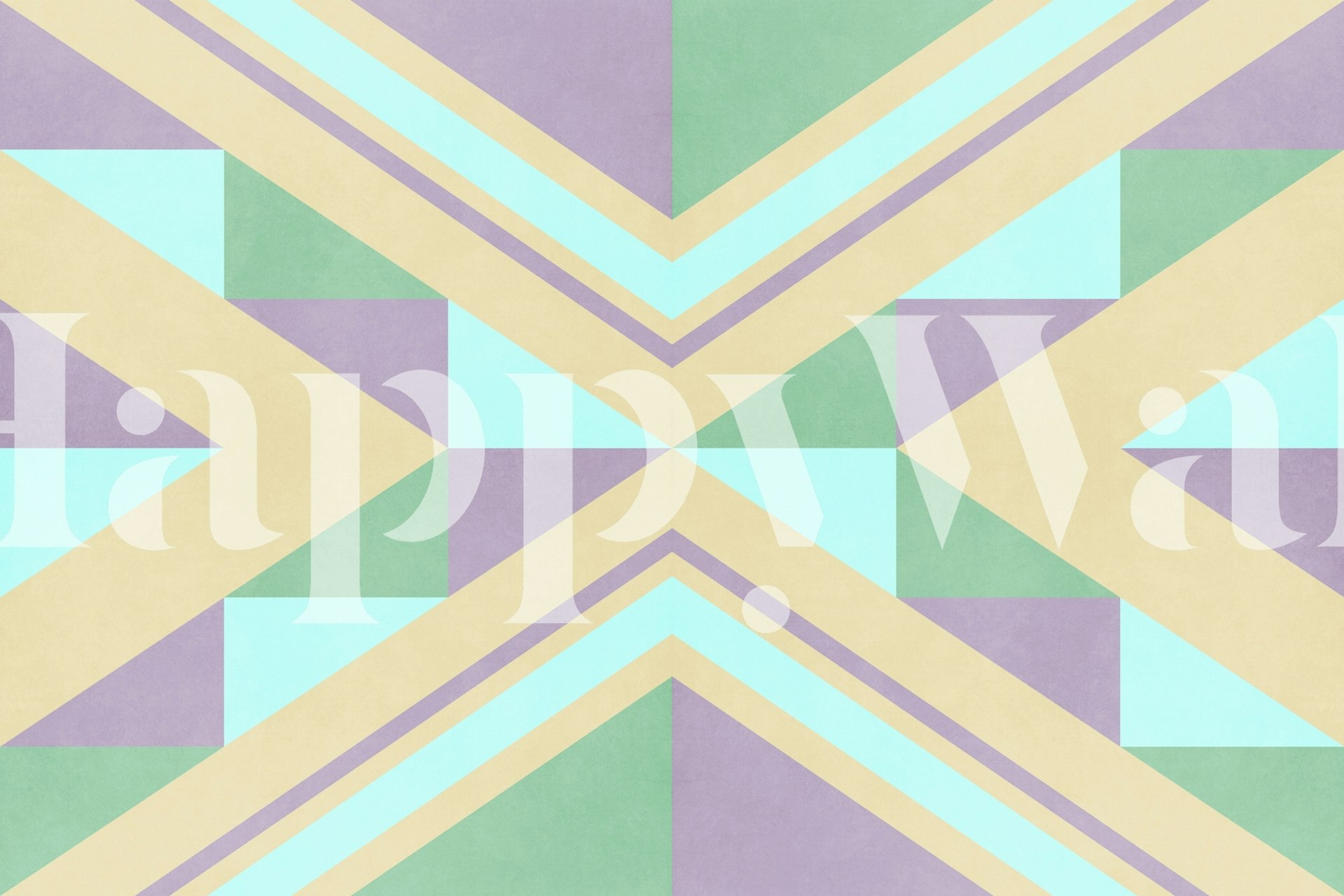 Geometric shapes in pastel green, blue, and purple wallpaper