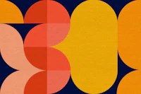 Geometric Mid Century Abstract Rounds wallpaper